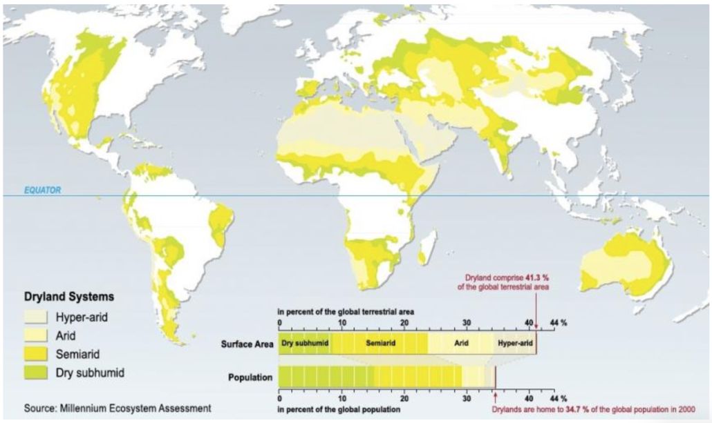 La fotografia delle terre aride e semiaride. FONTE: Millennium Ecosystem Assessment (2005)