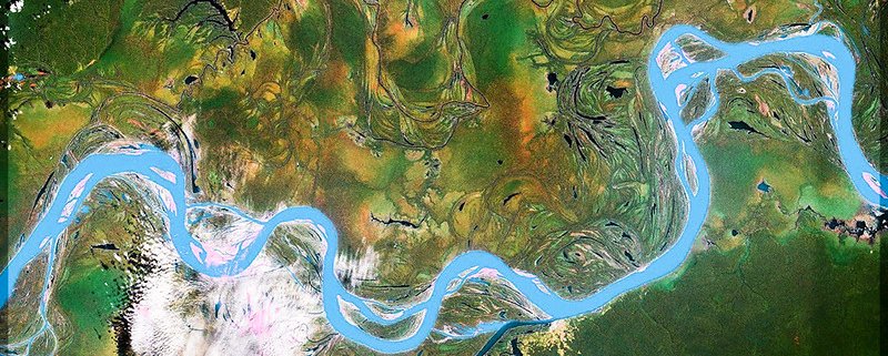 In Amazzonia il rialzo delle temperature avrebbe avuto un ruolo più rilevante nel determinare la siccità rispetto all’oscillazione del Niño. Immagine: Robert Stone Google Earth Detail - Amazon Basin CC BY-ND 2.0 DEED Attribution-NoDerivs 2.0 Generic