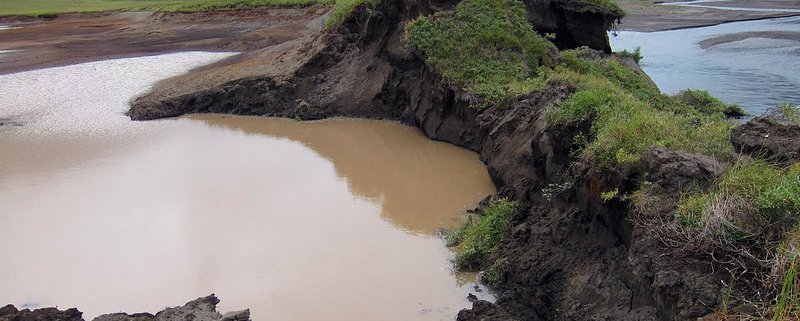 Permafrost thawing awakens microbes that process organic matter, producing greenhouse gas emissions. Photo: NPS Climate Change Response PUBLIC DOMAIN MARK 1.0 UNIVERSAL PDM 1.0 Deed