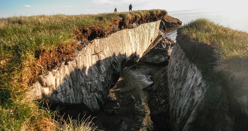 Il tasso di erosione del permafrost potrebbe addirittura triplicare entro la fine del secolo impattando così sul clima. Foto: Brandt Meixell, USGS CC0 1.0 Universal CC0 1.0 Deed