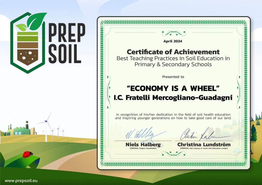 Il progetto Economy is a wheel dell'I.C. Fratelli Mercogliano-Guadagni di Cimitile (NA) ha trasformato 60 ragazzi in tutor di 300 studenti più piccoli, per diffondere buone pratiche di cura del suolo.