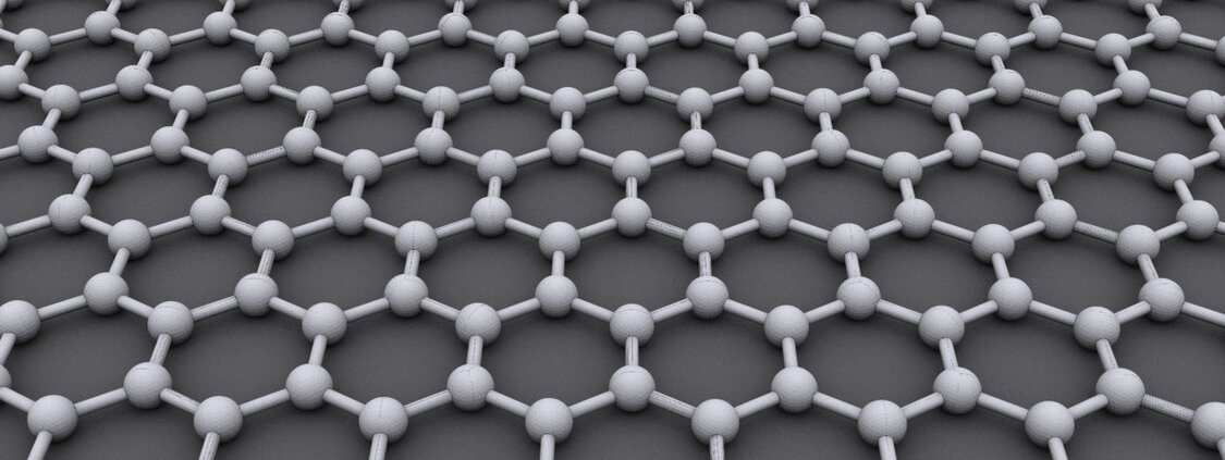 The crystal structure of graphene. Thanks to their many properties, nanomaterials can be used in a variety of applications. Photo: AlexanderAlUS Attribution - Share Alike 3.0 Unported CC BY-SA 3.0 Deed