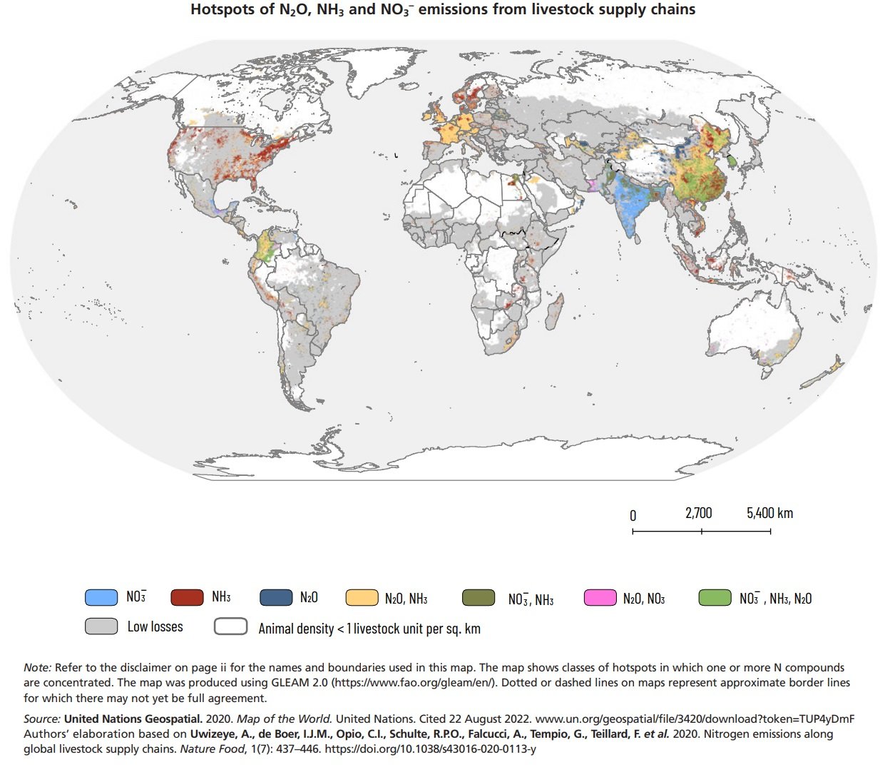 La maggior parte delle emissioni di azoto si registra in Asia meridionale (35%) e orientale (28%). Fonte: FAO. 2025. Sustainable nitrogen management in agrifood systems. Rome. https://doi.org/10.4060/cd3388en Attribution 4.0 International CC BY 4.0 Legal Code