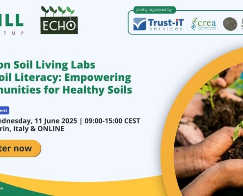 L'evento, organizzato da CREA, Re Soil Foundation e Trust-IT, è dedicato alla diffusione delle conoscenze di base, al coinvolgimento della comunità e al ruolo dei Living Labs sul territorio. L'incontro potrà essere seguito anche online. Immagine: SOILL Startup