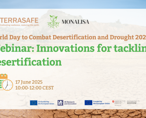 Organized by the TERRASAFE and MONALISA projects, the webinar is scheduled for June 17, on World Desertification Day. Image: TERRASAFE and MONALISA