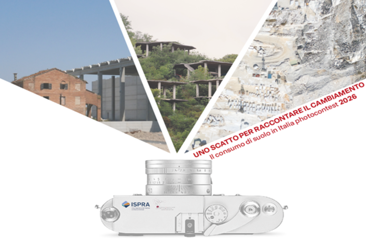 L'immagine del contest fotografico 2026 sul consumo di suolo e rigenerazione urbana indetto da ISPRA e SNPA