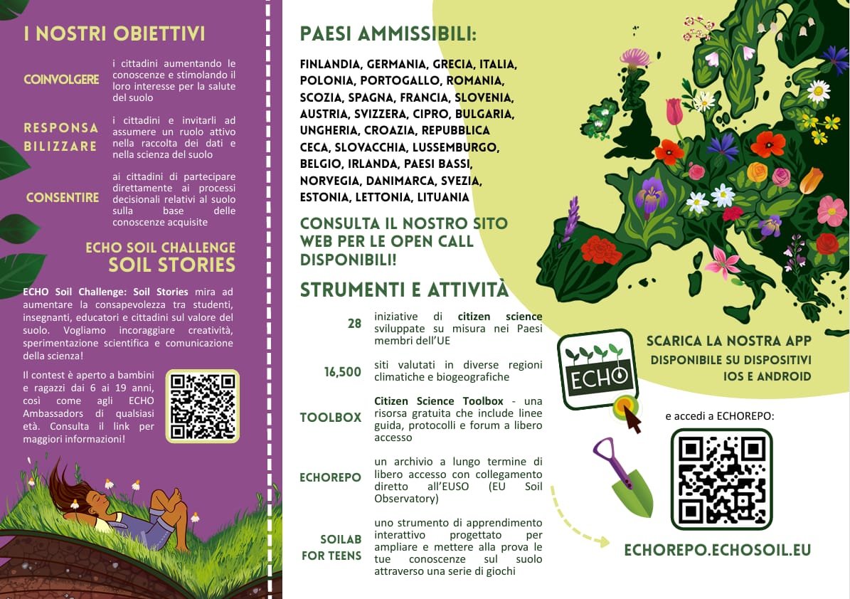 Individuare nuovi operatori capaci di impegnarsi nella tutela del suolo in Europa e di contribuire in prima persona al progresso della ricerca scientifica. È questo l'obiettivo della seconda open call lanciata dal progetto ECHO