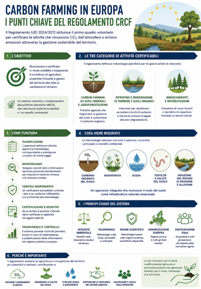 I punti principali del CRCF Regulation. FOTO: Elaborazione Re Soil Foundation su dati Commissione europea