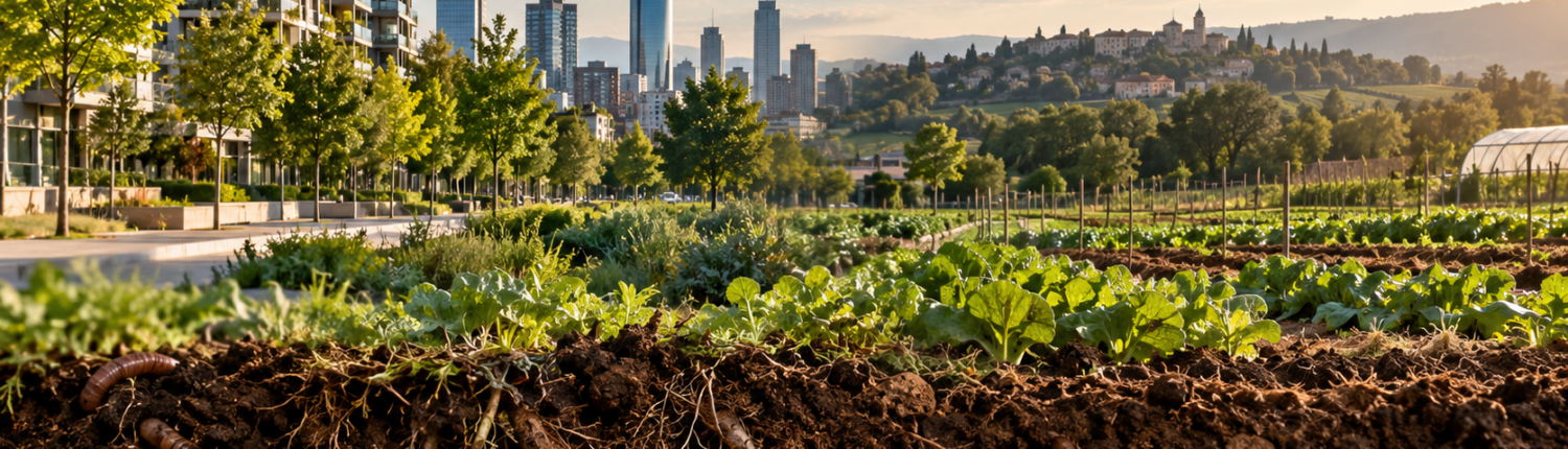 La rigenerazione dei suoli urbani e l'esigenza di rendere più sostenibili i sistemi agricoli sono due azioni complementari per garantire la salute del suolo. FOTO: Re Soil Foundation